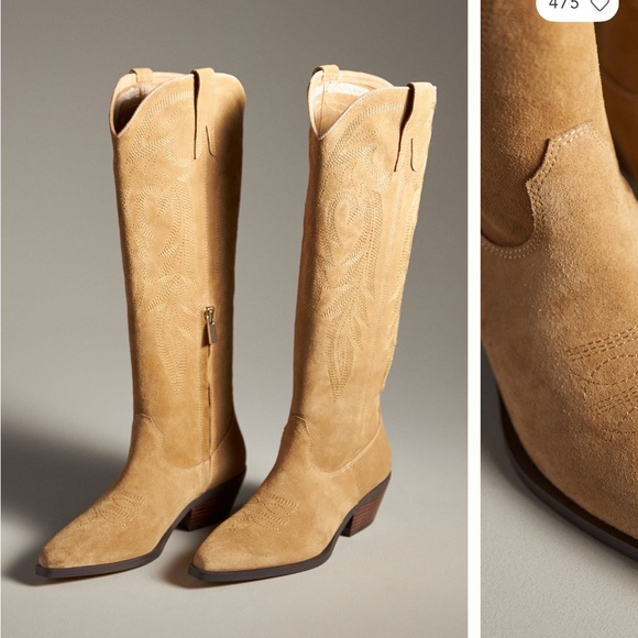 Silent D Tan Suede Cowgirl boots - Picture 4 of 6